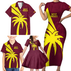Custom West Indies Cricket Family Matching Short Sleeve Bodycon Dress and Hawaiian Shirt Go Windies Sporty Version
