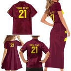 Custom West Indies Cricket Family Matching Short Sleeve Bodycon Dress and Hawaiian Shirt Go Windies Sporty Version