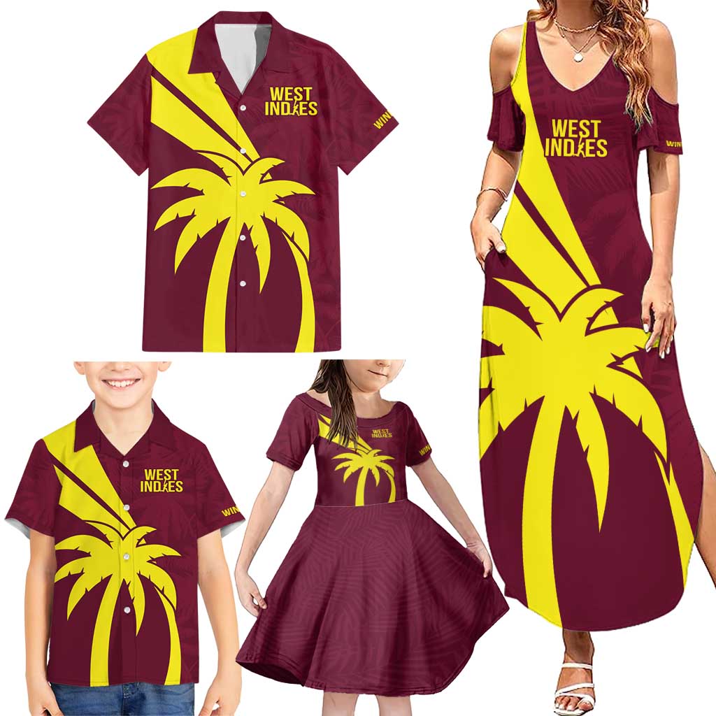 Custom West Indies Cricket Family Matching Summer Maxi Dress and Hawaiian Shirt Go Windies Sporty Version
