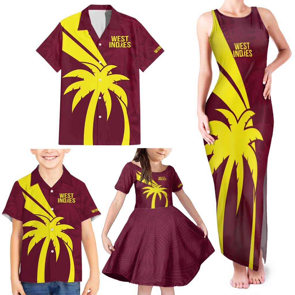 Custom West Indies Cricket Family Matching Tank Maxi Dress and Hawaiian Shirt Go Windies Sporty Version