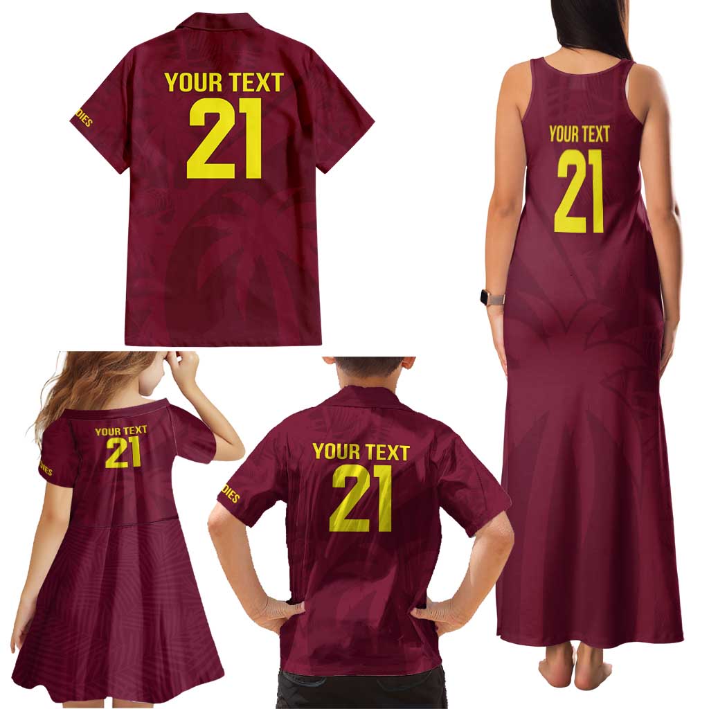 Custom West Indies Cricket Family Matching Tank Maxi Dress and Hawaiian Shirt Go Windies Sporty Version