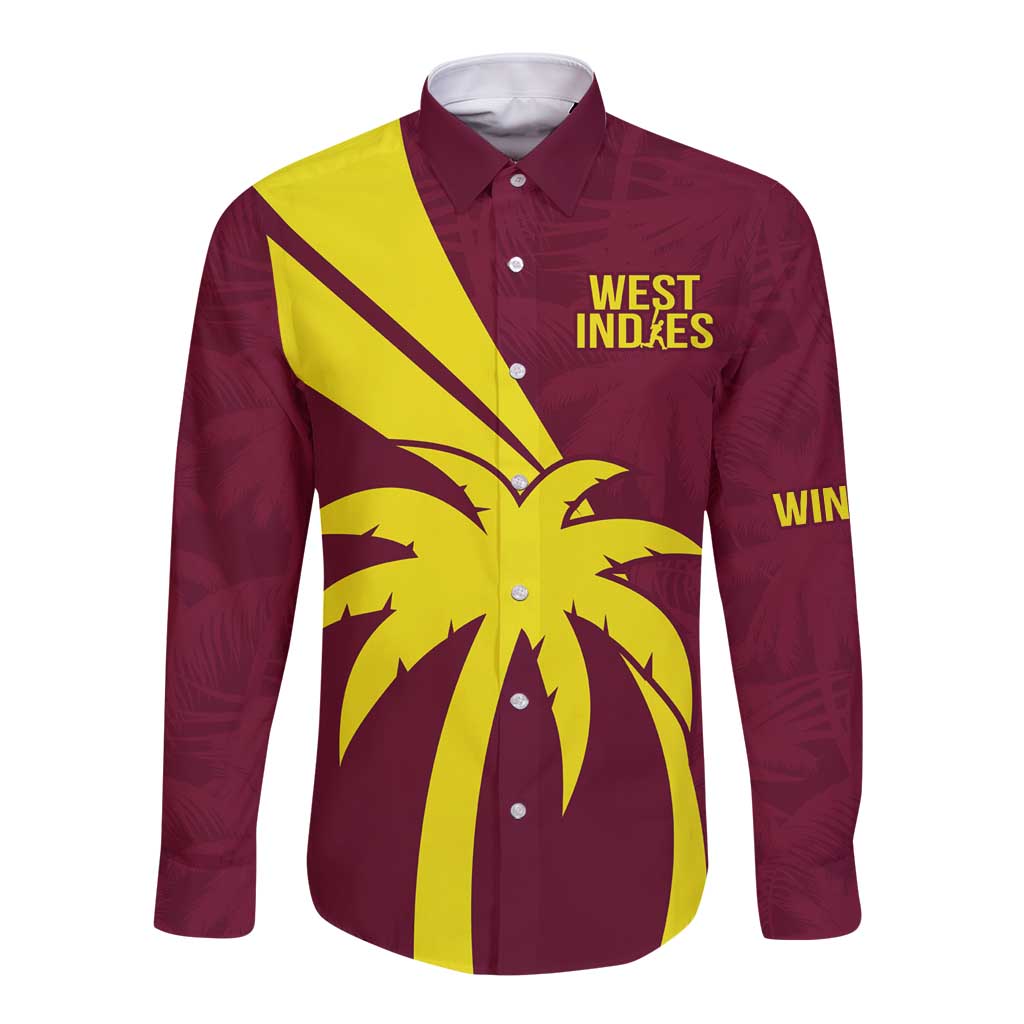Custom West Indies Cricket Long Sleeve Button Shirt Go Windies Sporty Version