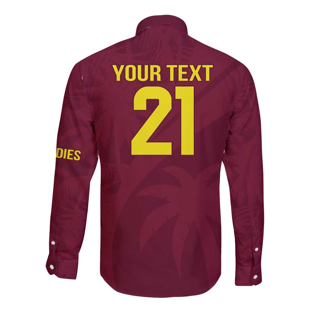 Custom West Indies Cricket Long Sleeve Button Shirt Go Windies Sporty Version