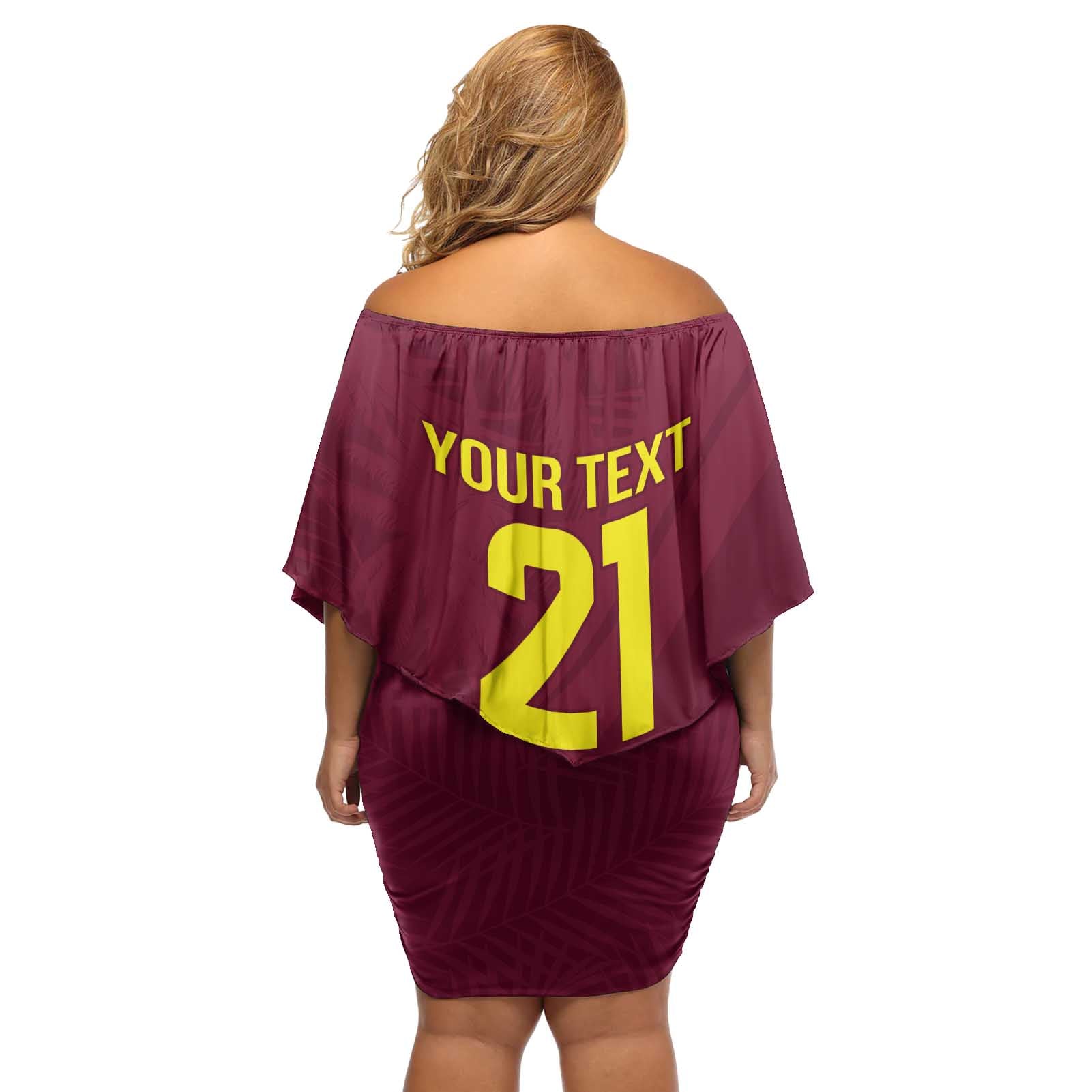 Custom West Indies Cricket Off Shoulder Short Dress Go Windies Sporty Version