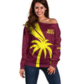Custom West Indies Cricket Off Shoulder Sweater Go Windies Sporty Version