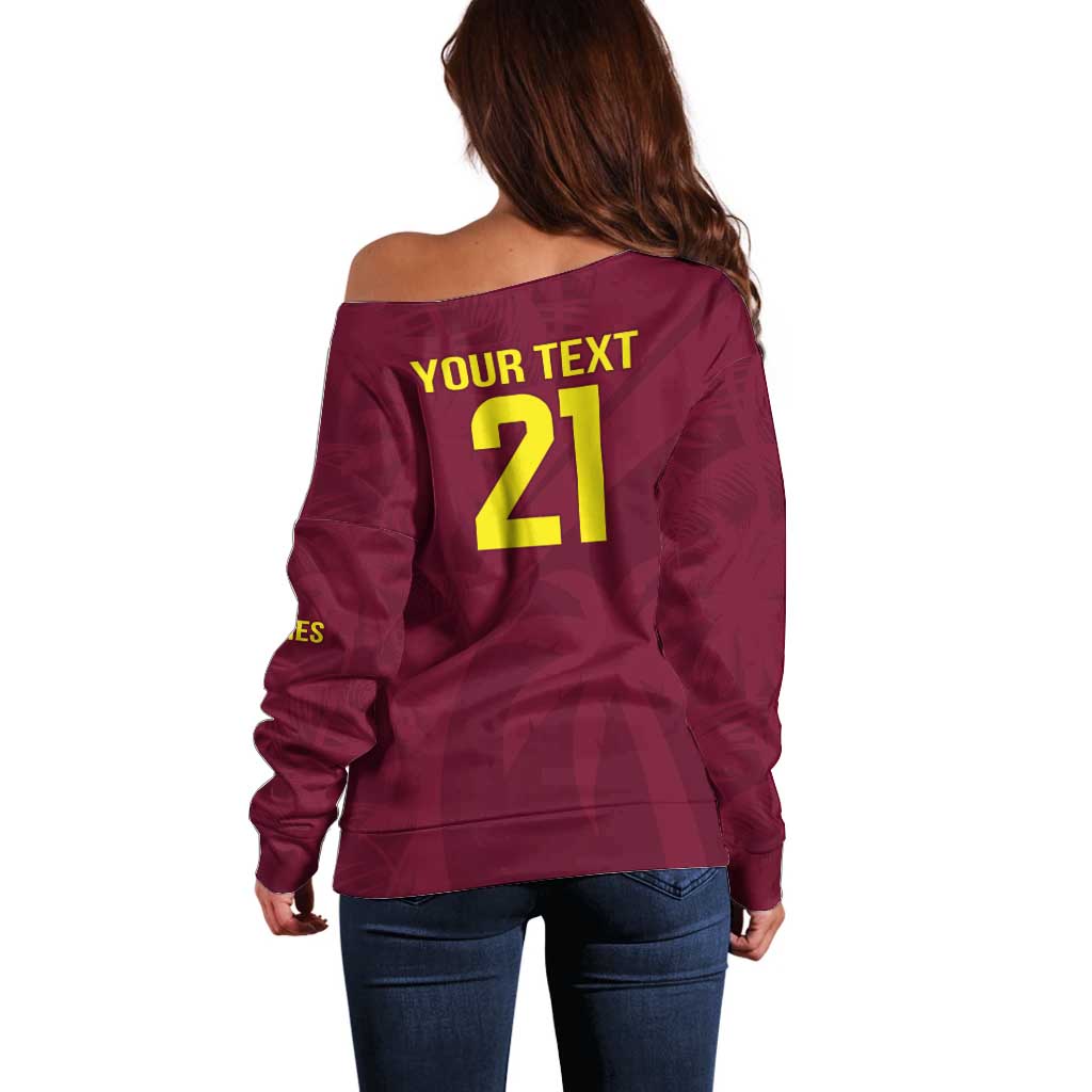 Custom West Indies Cricket Off Shoulder Sweater Go Windies Sporty Version