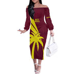 Custom West Indies Cricket Off The Shoulder Long Sleeve Dress Go Windies Sporty Version