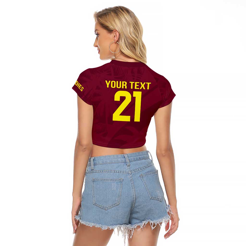 Custom West Indies Cricket Raglan Cropped T Shirt Go Windies Sporty Version