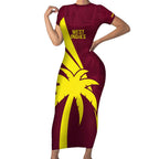 Custom West Indies Cricket Short Sleeve Bodycon Dress Go Windies Sporty Version