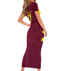 Custom West Indies Cricket Short Sleeve Bodycon Dress Go Windies Sporty Version