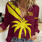 Custom West Indies Cricket Women Casual Shirt Go Windies Sporty Version