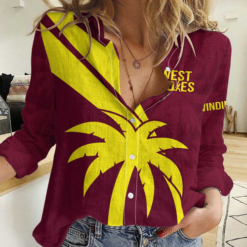 Custom West Indies Cricket Women Casual Shirt Go Windies Sporty Version
