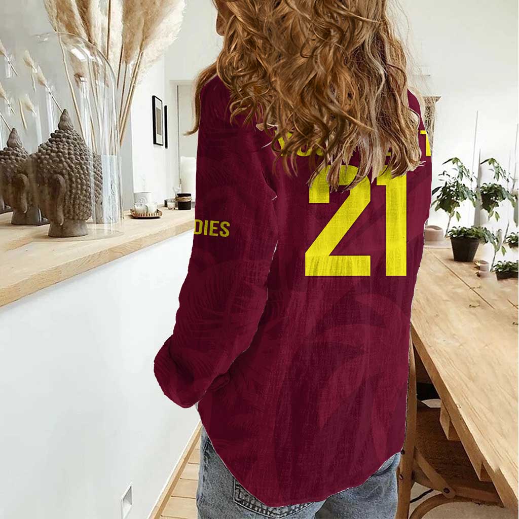 Custom West Indies Cricket Women Casual Shirt Go Windies Sporty Version