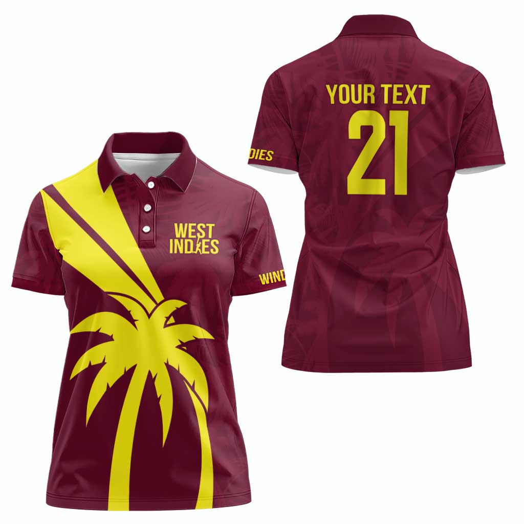 Custom West Indies Cricket Women Polo Shirt Go Windies Sporty Version