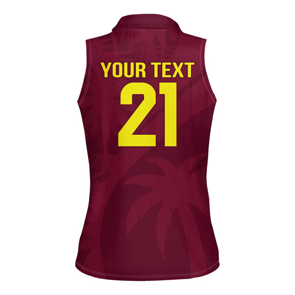 Custom West Indies Cricket Women Sleeveless Polo Shirt Go Windies Sporty Version