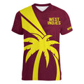 Custom West Indies Cricket Women V-Neck T-Shirt Go Windies Sporty Version