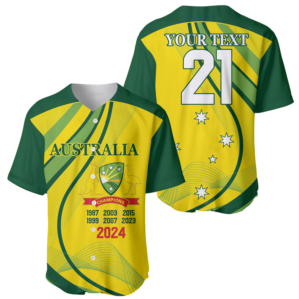 Australia Cricket World Cup 2024 Baseball Jersey Aussie Make Champions