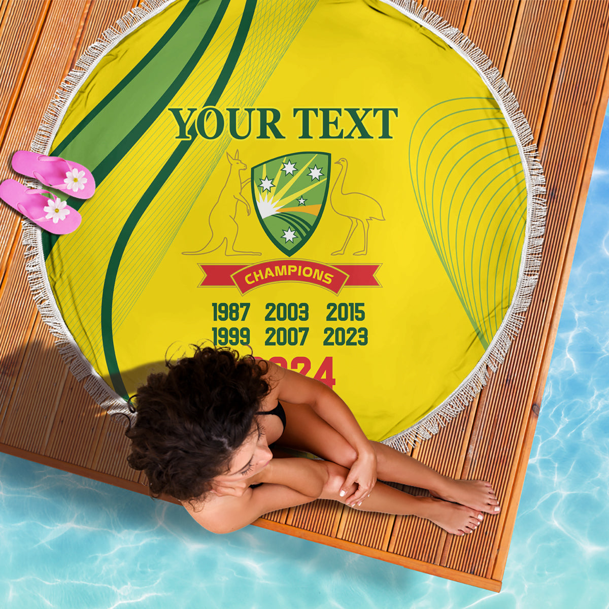 Australia Cricket World Cup 2024 Beach Blanket Aussie Make Champions