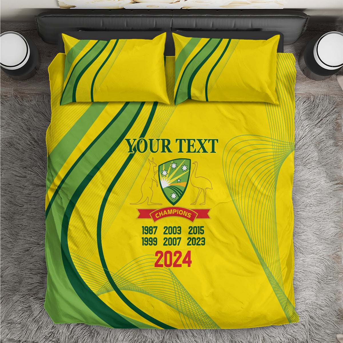 Australia Cricket World Cup 2024 Bedding Set Aussie Make Champions