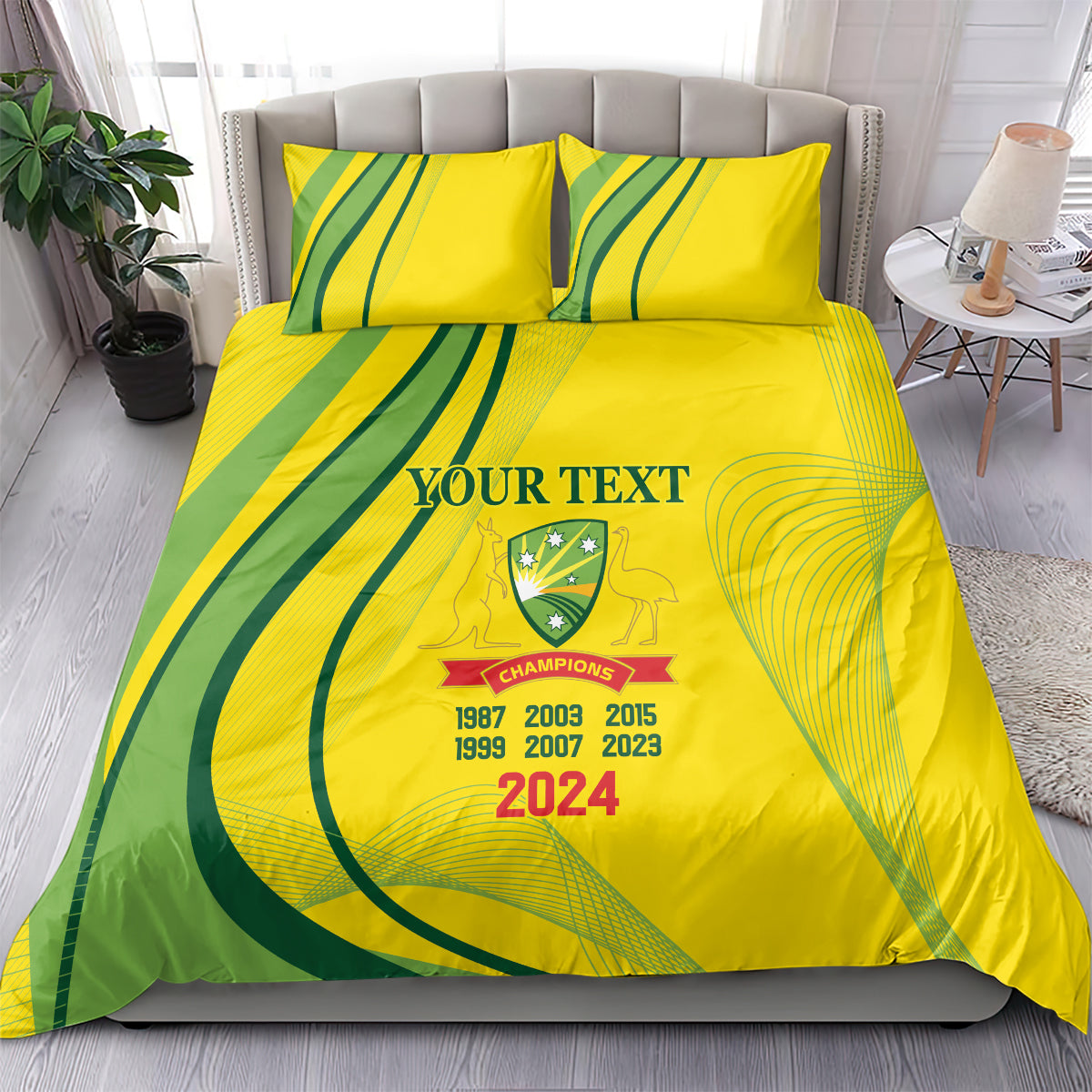 Australia Cricket World Cup 2024 Bedding Set Aussie Make Champions