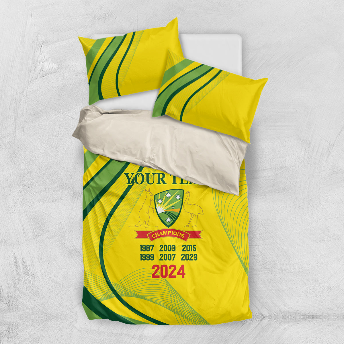 Australia Cricket World Cup 2024 Bedding Set Aussie Make Champions