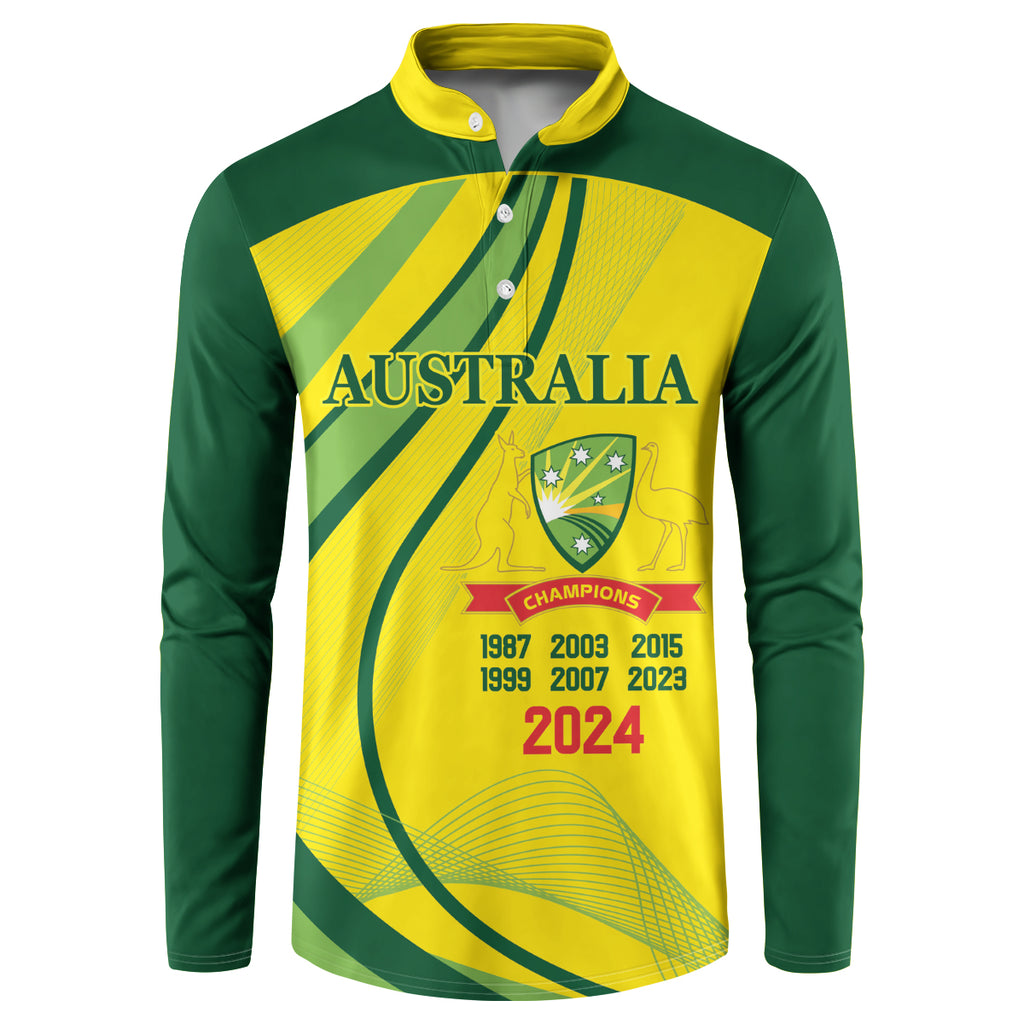 Australia Cricket World Cup 2024 Button Sweatshirt Aussie Make Champions