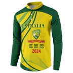 Australia Cricket World Cup 2024 Button Sweatshirt Aussie Make Champions