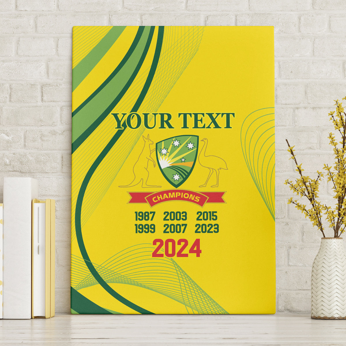 Australia Cricket World Cup 2024 Canvas Wall Art Aussie Make Champions