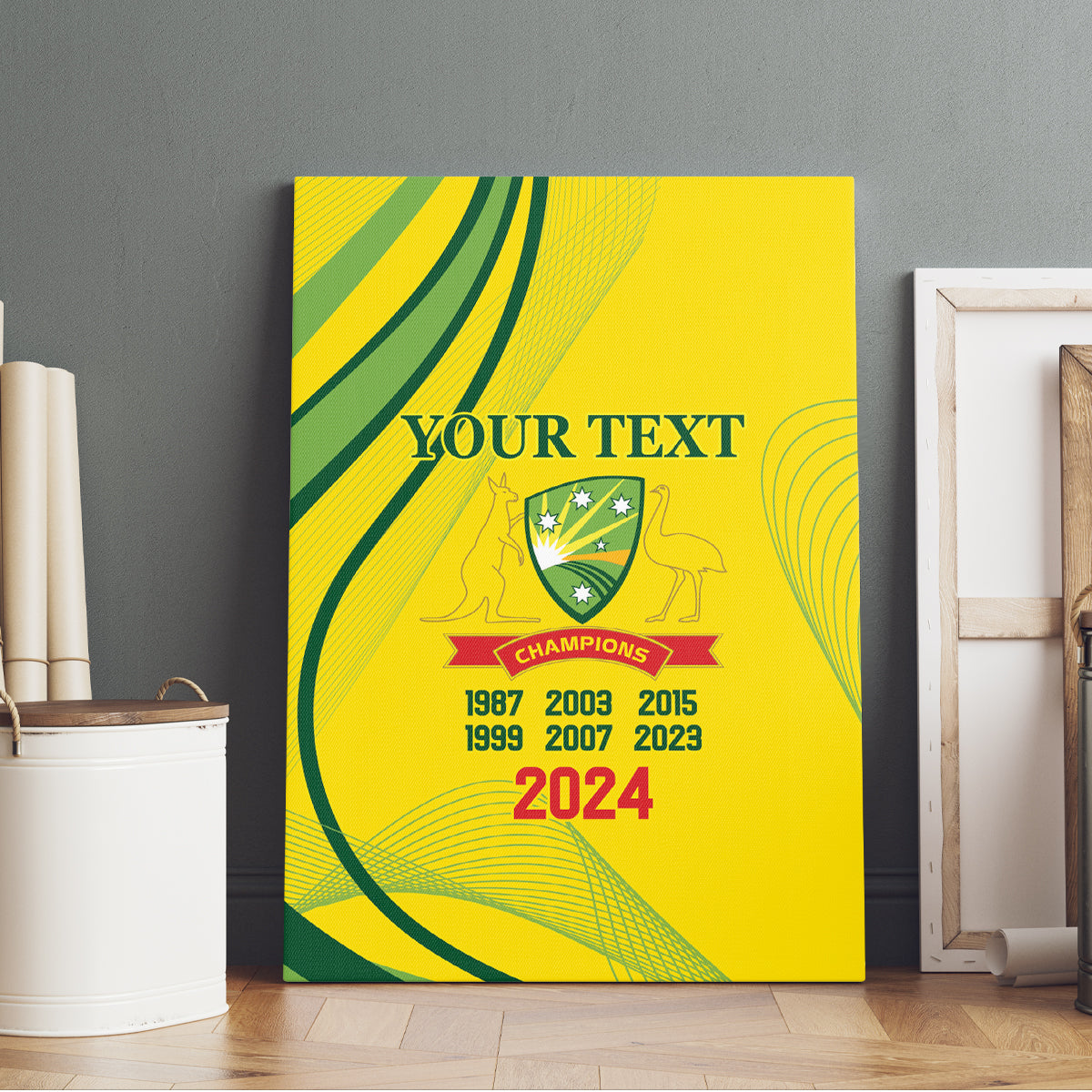 Australia Cricket World Cup 2024 Canvas Wall Art Aussie Make Champions