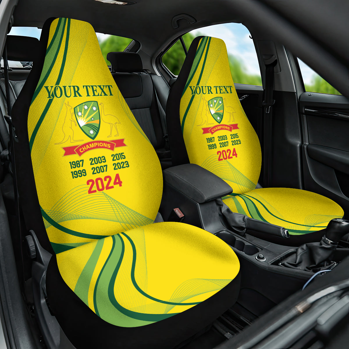 Australia Cricket World Cup 2024 Car Seat Cover Aussie Make Champions
