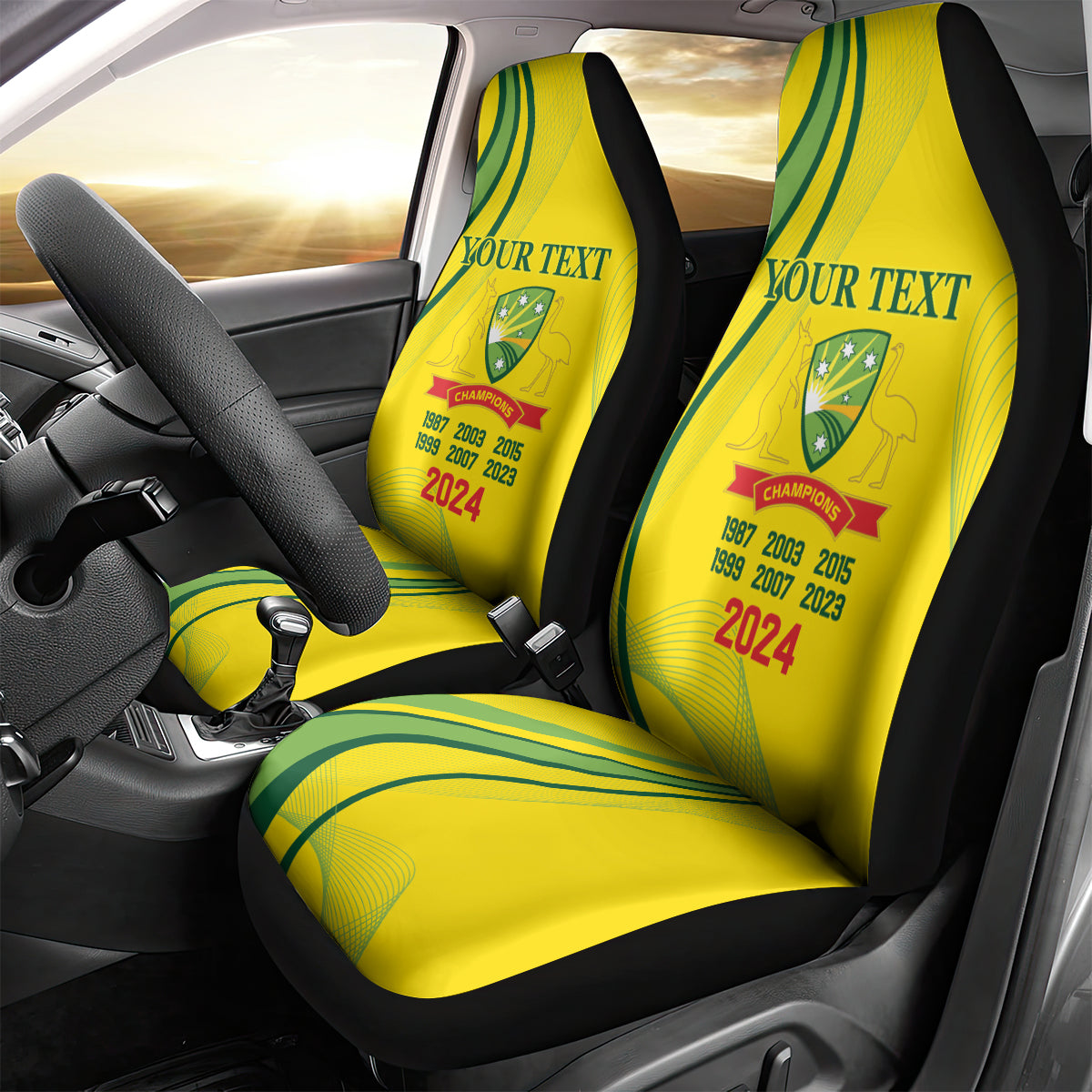 Australia Cricket World Cup 2024 Car Seat Cover Aussie Make Champions