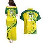 Australia Cricket World Cup 2024 Couples Matching Puletasi and Hawaiian Shirt Aussie Make Champions