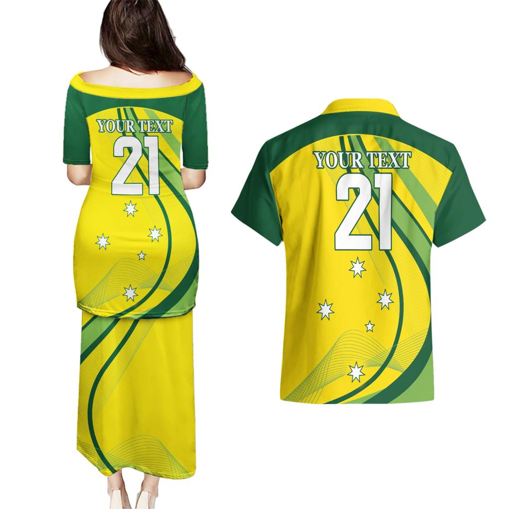 Australia Cricket World Cup 2024 Couples Matching Puletasi and Hawaiian Shirt Aussie Make Champions
