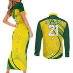 Australia Cricket World Cup 2024 Couples Matching Short Sleeve Bodycon Dress and Long Sleeve Button Shirt Aussie Make Champions
