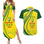 Australia Cricket World Cup 2024 Couples Matching Summer Maxi Dress and Hawaiian Shirt Aussie Make Champions