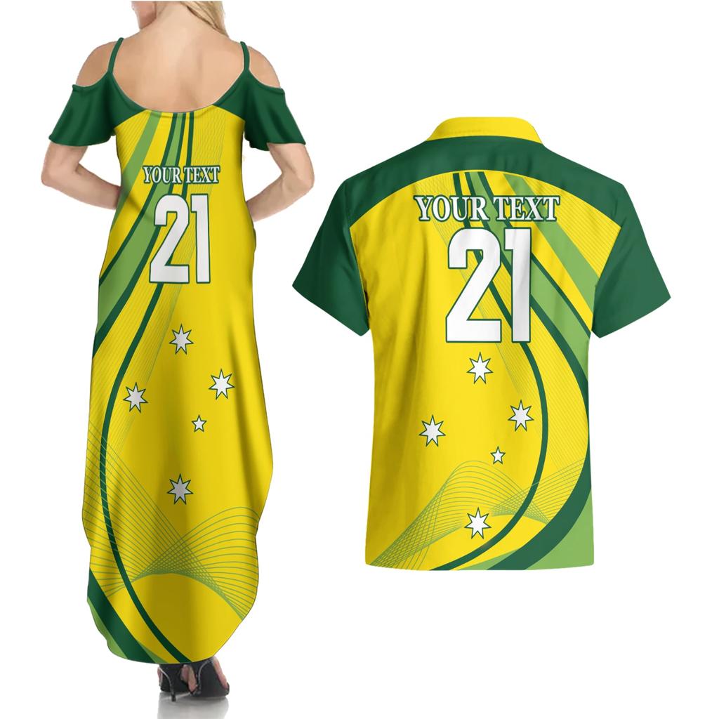 Australia Cricket World Cup 2024 Couples Matching Summer Maxi Dress and Hawaiian Shirt Aussie Make Champions