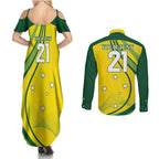 Australia Cricket World Cup 2024 Couples Matching Summer Maxi Dress and Long Sleeve Button Shirt Aussie Make Champions