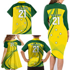 Australia Cricket World Cup 2024 Family Matching Long Sleeve Bodycon Dress and Hawaiian Shirt Aussie Make Champions