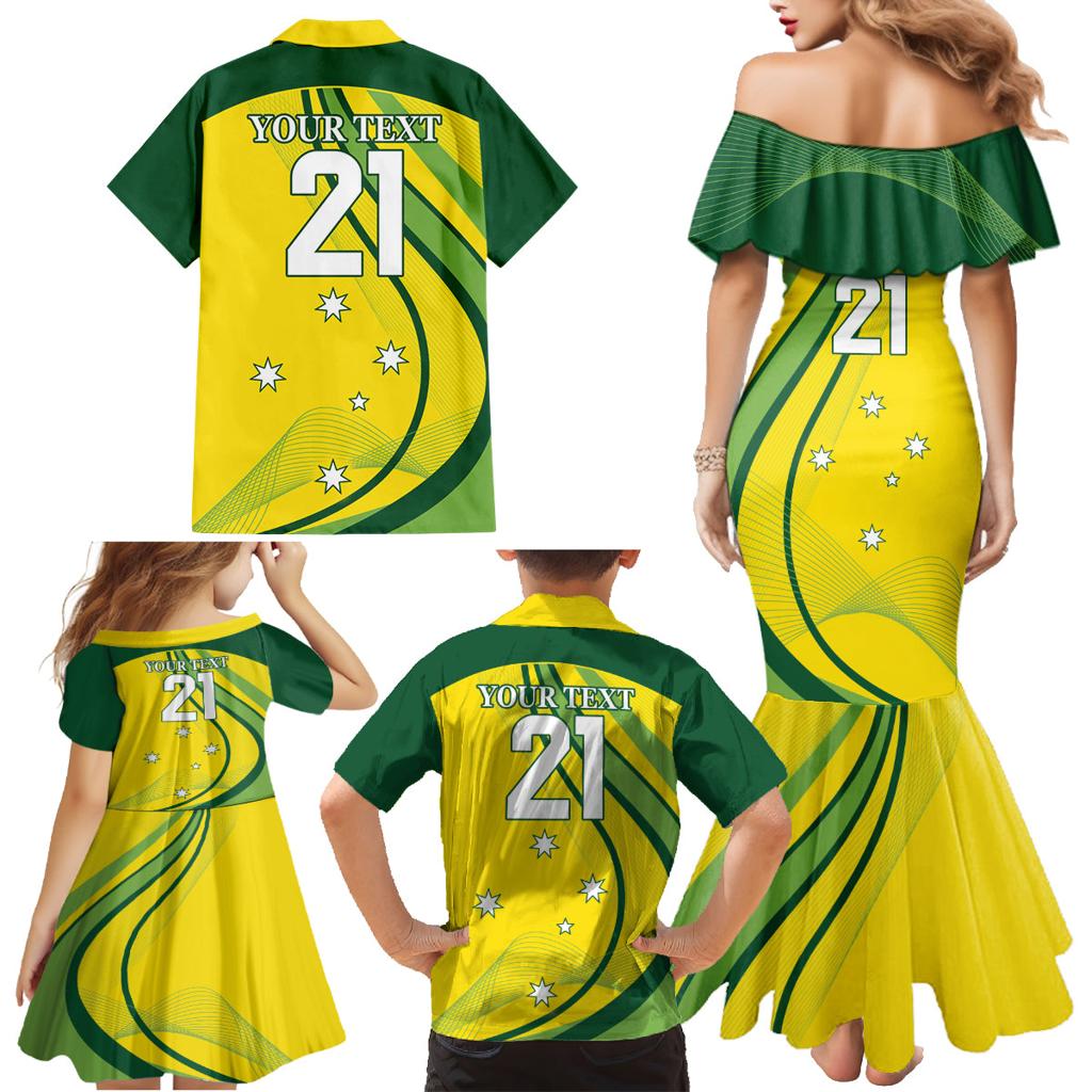 Australia Cricket World Cup 2024 Family Matching Mermaid Dress and Hawaiian Shirt Aussie Make Champions