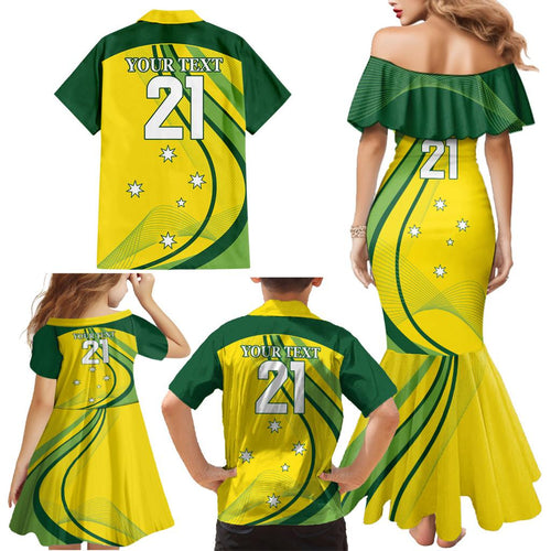 Australia Cricket World Cup 2024 Family Matching Mermaid Dress and Hawaiian Shirt Aussie Make Champions