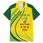 Australia Cricket World Cup 2024 Family Matching Off Shoulder Maxi Dress and Hawaiian Shirt Aussie Make Champions