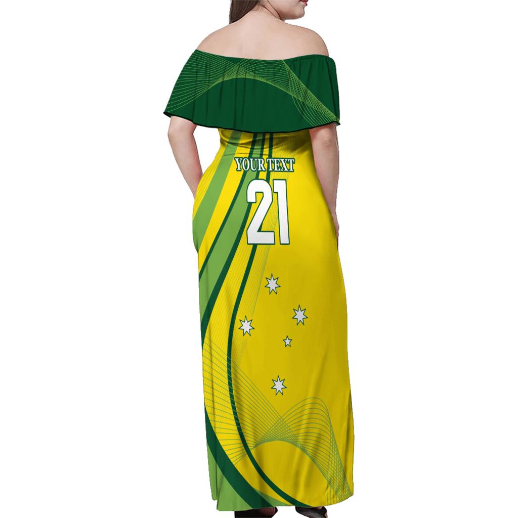 Australia Cricket World Cup 2024 Family Matching Off Shoulder Maxi Dress and Hawaiian Shirt Aussie Make Champions