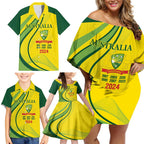 Australia Cricket World Cup 2024 Family Matching Off Shoulder Short Dress and Hawaiian Shirt Aussie Make Champions