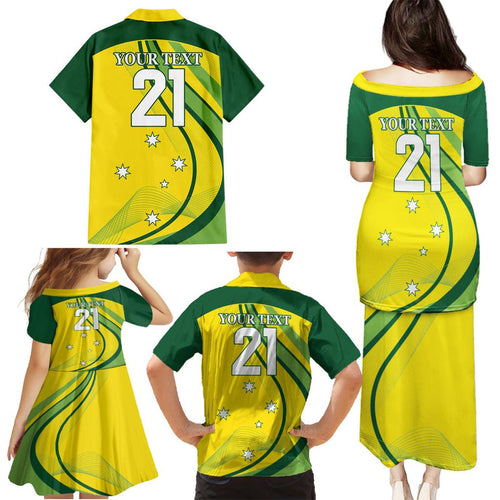 Australia Cricket World Cup 2024 Family Matching Puletasi and Hawaiian Shirt Aussie Make Champions
