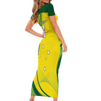 Australia Cricket World Cup 2024 Family Matching Short Sleeve Bodycon Dress and Hawaiian Shirt Aussie Make Champions