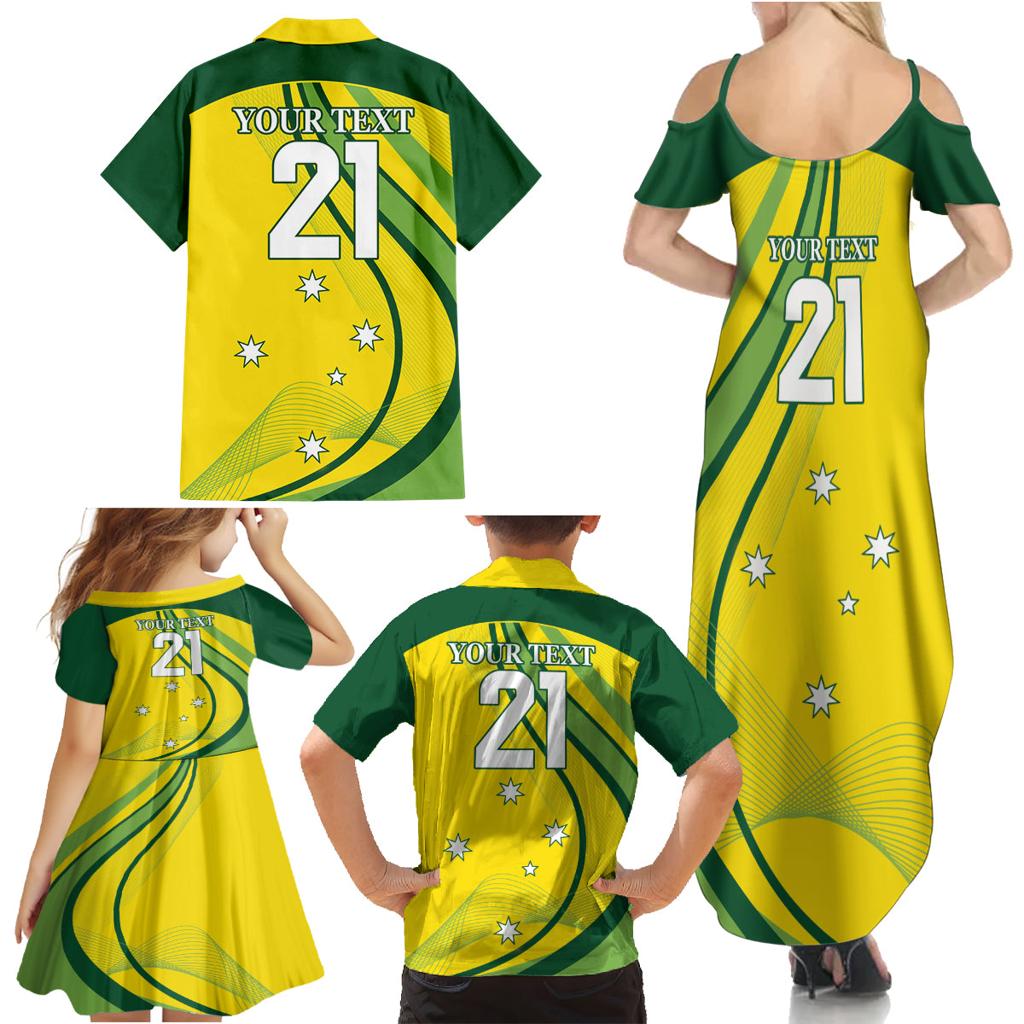 Australia Cricket World Cup 2024 Family Matching Summer Maxi Dress and Hawaiian Shirt Aussie Make Champions