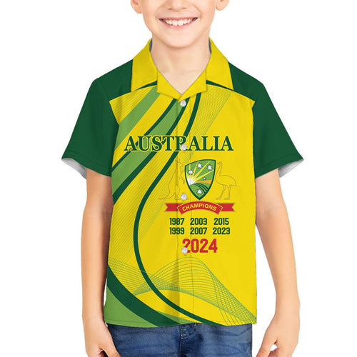 Australia Cricket World Cup 2024 Family Matching Summer Maxi Dress and Hawaiian Shirt Aussie Make Champions