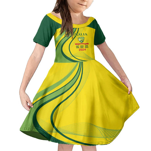 Australia Cricket World Cup 2024 Family Matching Tank Maxi Dress and Hawaiian Shirt Aussie Make Champions