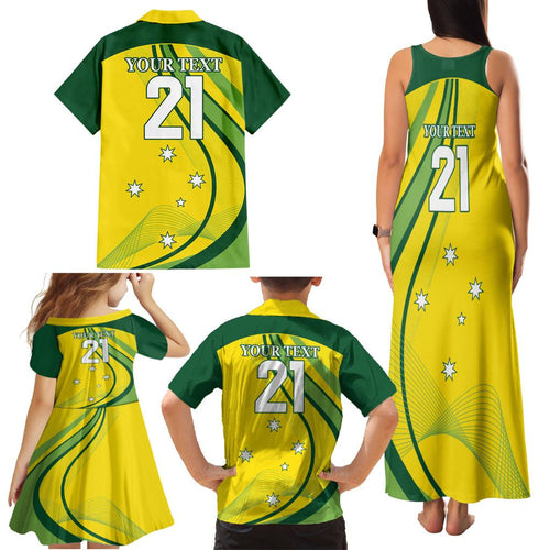 Australia Cricket World Cup 2024 Family Matching Tank Maxi Dress and Hawaiian Shirt Aussie Make Champions