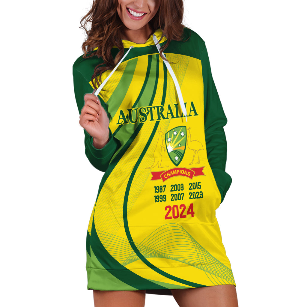 Australia Cricket World Cup 2024 Hoodie Dress Aussie Make Champions